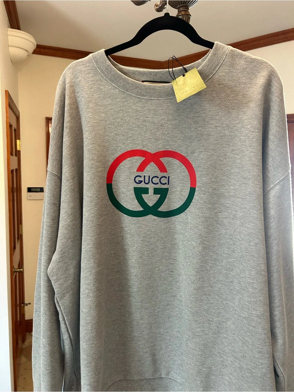 Men's Gucci, gray cotton interlocking G sweatshirt size XXXL made in Italy